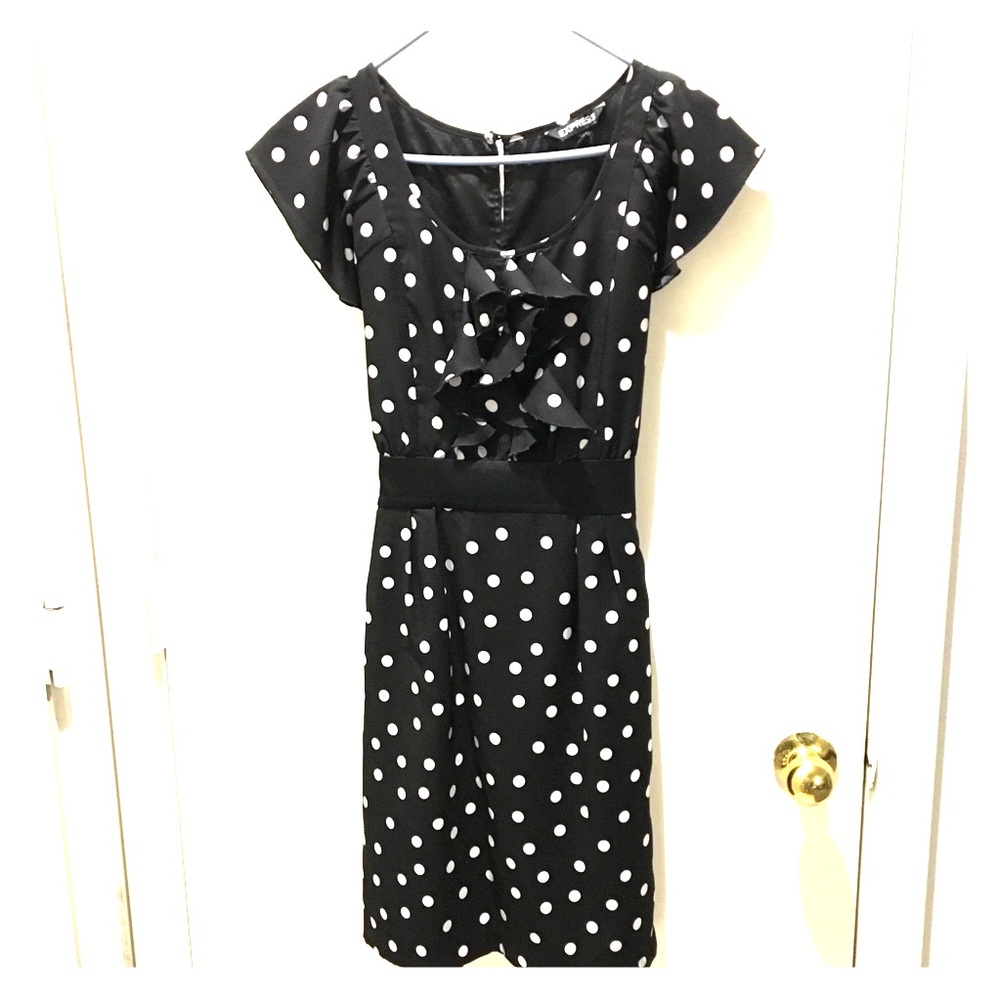 Express Retro Polka Dot Dress